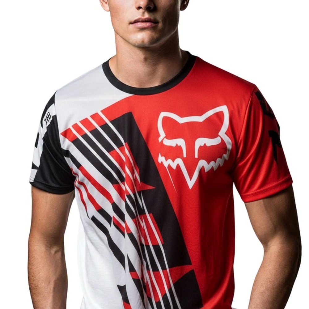 Fox Men's Red and Black Graphic Tee